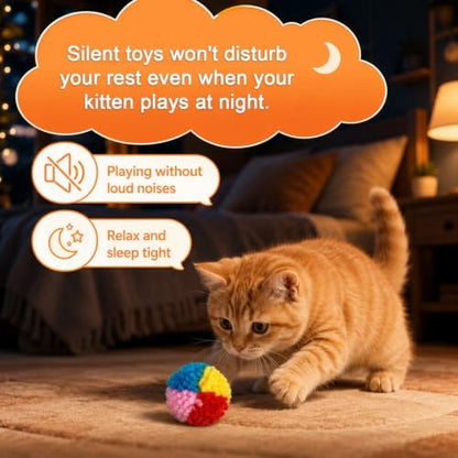20 PCS Puff Balls for Cats, 1.4 Inch Fuzzy Balls for Cats - Image 5
