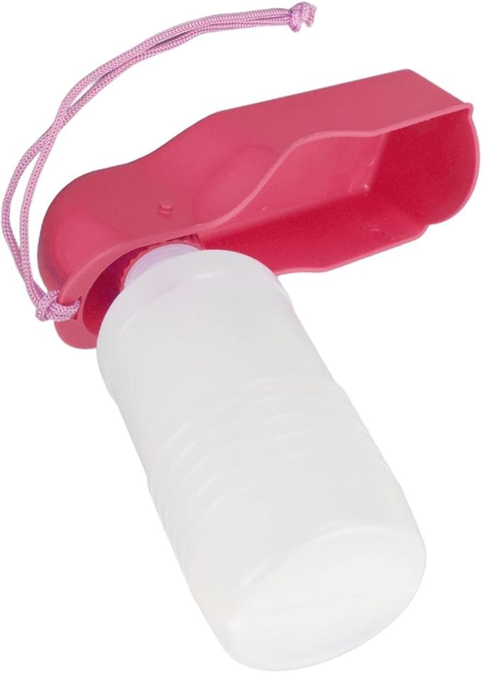 DAUZ PET Water Bottle, Dog Water Feeding Bottle PET Easy to Use Automatic Portable for Cats Walking (Roseate)
