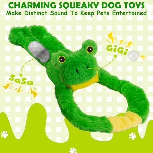 No Stuffing 3-Pack Dog Toys, Squeaky Plush with Crinkle Toy for Medium Pets - Image 3