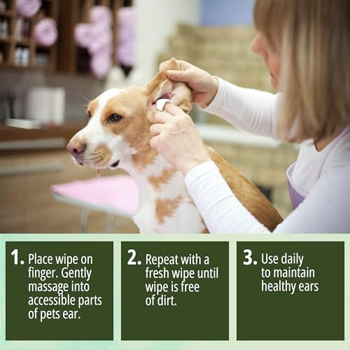 NOVEHA 50PCs Dog Ear Wipes Finger Glove Fit | Easy Ear Cleaning for Dogs & Puppies, Cats & Kittens | Gentle Pet Ear Cleaner Finger Wipes for Puppy, Kitten & More | Cat & Dog Ear Wash | Pet Supplies - Image 6