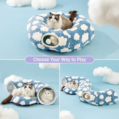 Lesure Donut Cute Jacquard Cat Tunnel Bed Kitten Toys for Puppy Bunny - Image 2