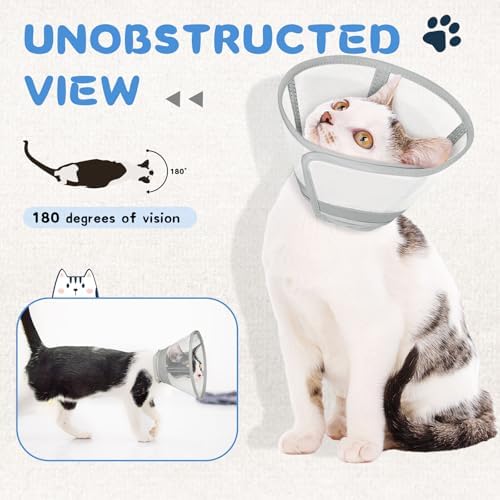 Supet Cat Cone Collar Soft, Air Mesh Recovery Collar to Stop Licking, Breathable Neck Cone Alternative, Lightweight Cat Head Cone Anti Scratch (S) - Image 7