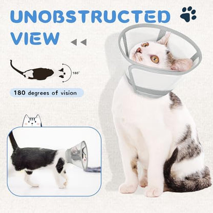 Supet Cat Cone Collar Soft, Air Mesh Recovery Collar to Stop Licking, Breathable Neck Cone Alternative, Lightweight Cat Head Cone Anti Scratch (S) - Image 7