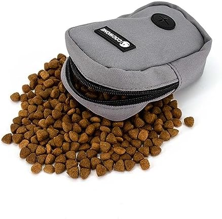 Small Treat Pouch Dog Treat Dispenser with Waste Bag Dispenser for Leash Walking, Portable, Poop Bag Holder, Hand Free, Gray - Image 3