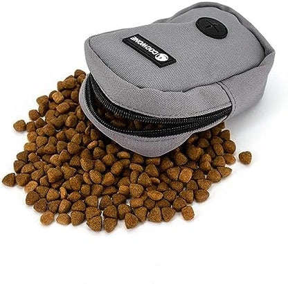Small Treat Pouch Dog Treat Dispenser with Waste Bag Dispenser for Leash Walking, Portable, Poop Bag Holder, Hand Free, Gray - Image 3