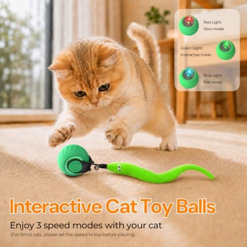 Interactive Cat Toys with Bird Sounds & 6 Speed Modes for Indoor Cats Play - Image 2