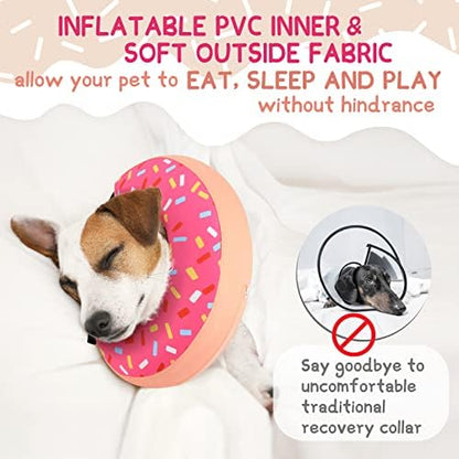 Supet Inflatable Dog Cone Collar for Small Dogs Puppies Cats, Soft Dog Cone Alternative After Surgery for Puppies Cats to Stop Licking - Image 3