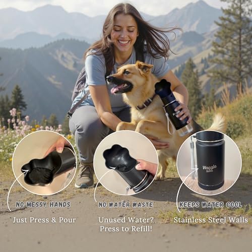 Stainless Steel Dog Travel Water Bottle, Double-Wall Vacuum Insulated Portable Dog Water Dispenser, Drink Cup and Snack Container On The Go, Outdoor Walking, Hiking, Travel, Water Bottle - Image 2