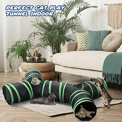 Upgraded Cat Tunnel Bone-Type, 4 Way Collapsible Cat Playhouse Pet Play Tunnel Tube with Storage Bag for Cats, Puppy, Rabbits, Ferret, Guinea Pig, Indoor and Outdoor Use - Image 6