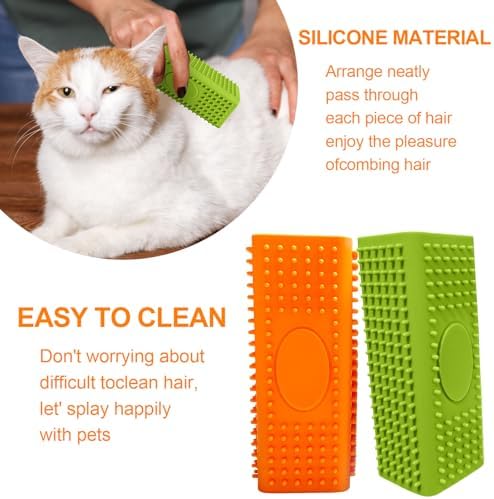 2pcs Pet Hair Remover, Dog Cat Block Roller Cleaner, Car Carpet Cleaner Brush for Small Animals, Pet Hair Removal Tool for Interior, Furniture, Sofa, Car Seat (Orange+Green) - Image 6
