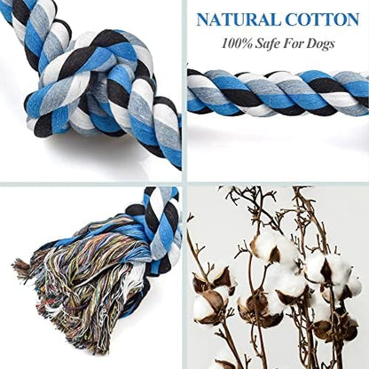 LECHONG Dog Toys for Aggressive Chewers Tough Rope Chew Toys for Large and Medium Dog 3 Feet 5 Knots Indestructible Cotton Rope for Large Breed Dog Tug of War Dog Toy Teeth Cleaning - Image 3