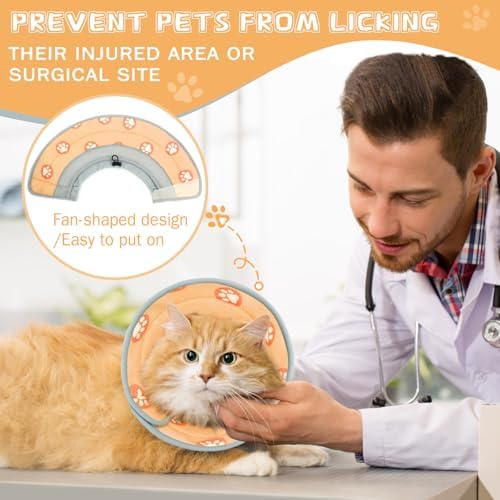 Cat Cone Collar Soft Elizabethan Collar for Surgery Recovery - Adjustable for Small and Large Cats Kittens to Stop Licking - Image 2
