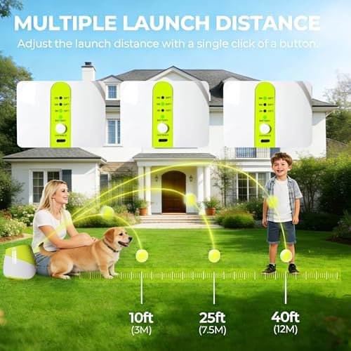 OYE Dog Ball Launcher, Automatic Balls Thrower with 6 Balls for Dog, 2 Tennis Balls Throwing Machine with 10-30 ft Throw Distance, Interactive Pet Toys for Small and Medium Dogs (Green) - Image 4