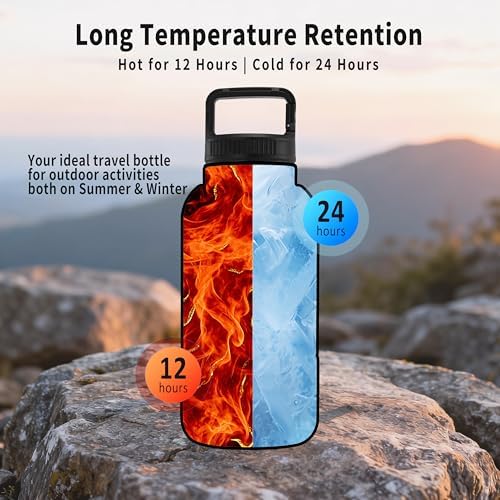 32 oz Instulated Stainless Steel Dog Water Bottle with 2 Detachable Bowls,Portable Cat Travel Dispenser with Brush for Walking Hiking Camping,Black - Image 3