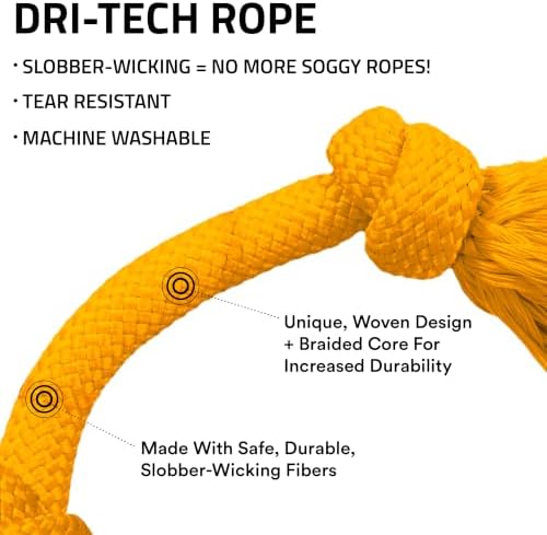 Playology Tug Rope Dog Toys for Medium Dogs - Medium, Cheddar Cheese Scent - Image 2