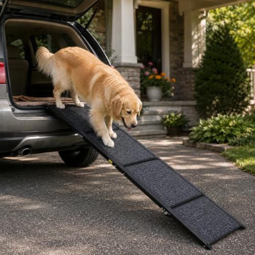 Dog Ramp for Car, 70.8-Inch Quad-Fold Aluminum Alloy Pet Ramp by Unknown
