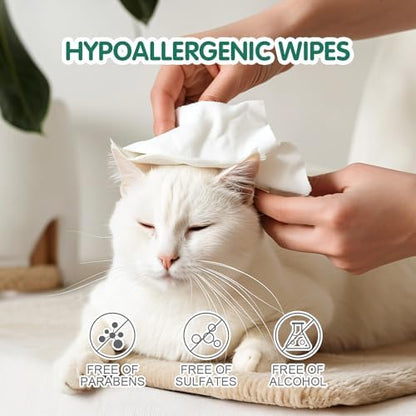 COCOYO Disposable Wet Wipes for Dogs & Cats I 300 Wipes for Cleaning and Deodorizing - Plant-Based, Hypoallergenic Pet Wipes for Puppies - Wipes for Paws, Butt, & Body - Fragrance Free - Image 3