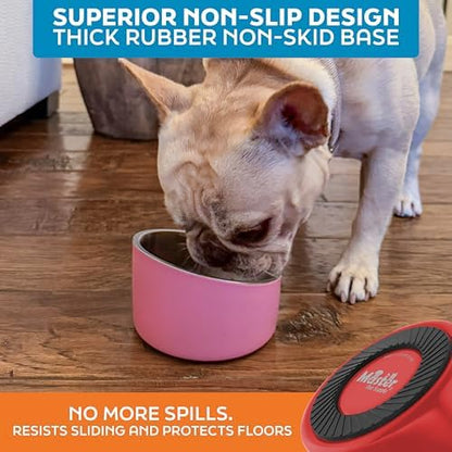 Master Pet Supply Stainless Steel Slanted Dog Cat Food Bowl 8 oz Crimson - Image 5