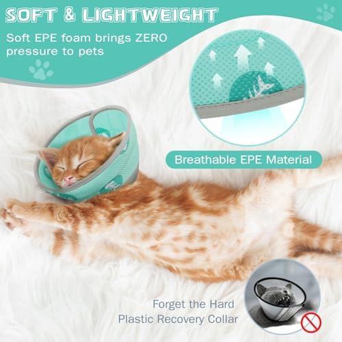 Cat Cone Collar Soft Elizabethan Collar for Surgery Recovery - Adjustable for Small and Large Cats Kittens to Stop Licking - Image 3