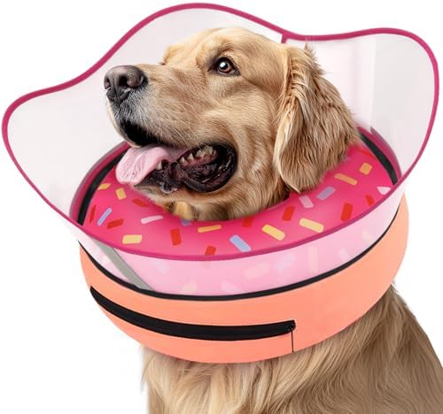 Supet Raised Inflatable Dog Cone Collar to Stop Licking, Soft Dog Cone Alternative After Surgery, Doggie Neck Donut Collar for Small Medium Large Dogs by Supet