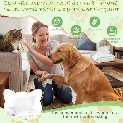Treela 10 Pack Dog Pet Wipes, 80 Count Paws Body, Tea Tree Flavor - Image 5