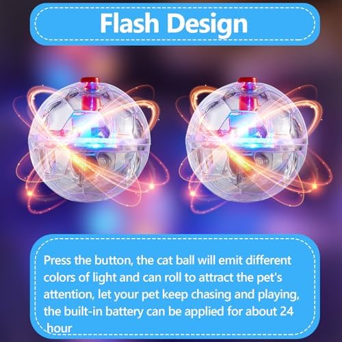 Frienda 4 Pcs Light up Cat Ball LED Motion Ghost Hunting Cat Ball(Clear) - Image 3