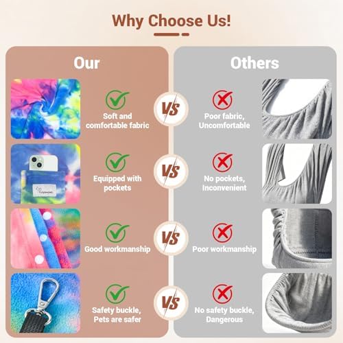 Hands-Free Cat Sling Carrier for Small Dogs & Cats, Soft Fleece - Image 5