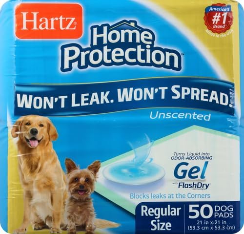 Hartz Home Protection Super Absorbent Odor Eliminating No Leaks Dog Pads,50 Count (Pack of 3)