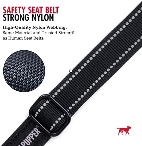 Tuff Pupper Dog Seat Belt | Adjustable Length Dog Seatbelt Restraint | Tangle-Free Locking Carabiner | Shock-Absorbing Bungee | Reflective Stitching for Visibility | Universal Fit for Cars & Trucks - Image 5