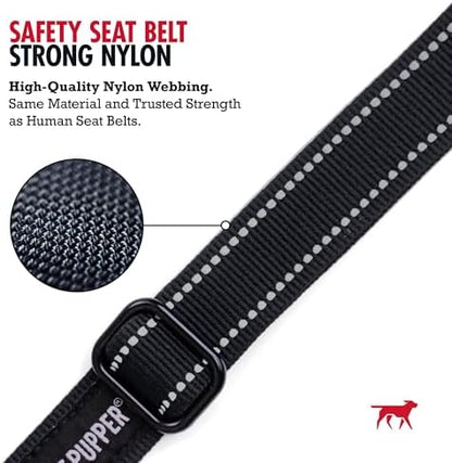Tuff Pupper Dog Seat Belt | Adjustable Length Dog Seatbelt Restraint | Tangle-Free Locking Carabiner | Shock-Absorbing Bungee | Reflective Stitching for Visibility | Universal Fit for Cars & Trucks - Image 5