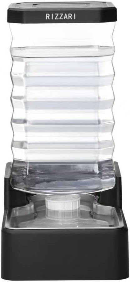 RIZZARI Stainless Steel Dog Water Dispenser : 10L Lagre Capacity Gravity Waterer - Anti-Tip Stay-Put Base - No Power Needed - Leak-Proof Auto Refill - for Large Dogs - Apartment/Office/Pet Corner