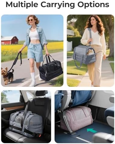 BAGSMART Cat Carrier Soft-Sided Puffy Quilted Collapsible Pet Travel Bag - Image 2
