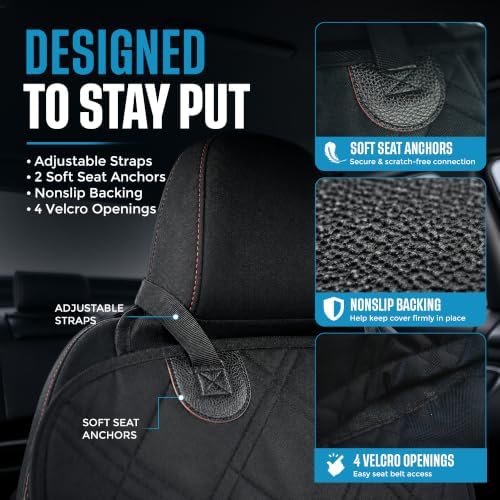 Bulldogology Dog Car Seat Cover 64"x60" Waterproof Heavy Duty Bench Dog Hammock Backseat Protector from Hair, Muddy Paws, Scratches - Pet Car Seat Cover for Cars Trucks SUVs (X-Large) - Image 4