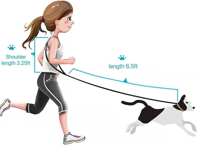 Hands Free Dog Leash - 13ft Reflective Rope for Large, Medium & Small Dogs - Walking, Jogging & Running, Dog Training Leash (Pink, 13Ft)