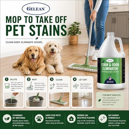 Strong Stain & Odor Eliminator - Cats & Dog Enzymatic Urine Destroyer -MADE IN USA- Fresh Scent Multi-Purpose Pet Stain Remover for Floors, Carpet, Bathrooms, Drains & Trash Deodorizer cleaner, 128oz - Image 4