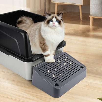 Litter Box Ramp, Cat Step for Litter Box with Filter Function, Dark Grey - Image 7