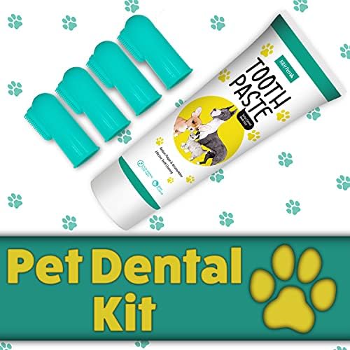 H&H Pets Dog Toothbrushes and Toothpaste Best Professional Cats & Dogs Finger Dental Brush, Dog Brush Set, Perfect for Dogs and Cats, Dog Supplies - Size Small 4 Count 3.5 Oz Toothpaste (100g) - Image 7