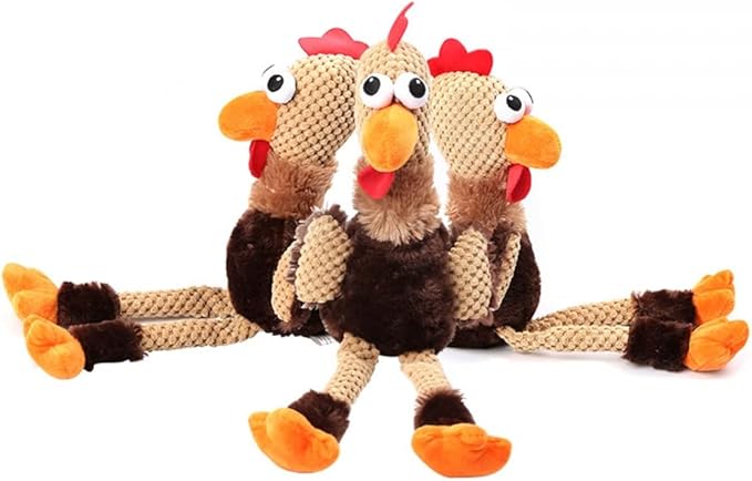 Dog Squeaky Toys - Rooster Plush Toys Chew Resistant Stuffed Durable Squeaky Dog Toys, Anxiety Reducer Chew Toy for Puppy Small Medium Large Dogs