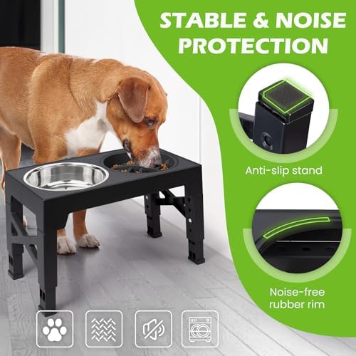 Elevated Dog Bowls with 5 Adjustable Heights Stand - Image 6
