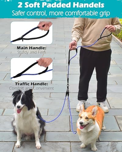 PetBonus Rope Double Dog Leash, No Tangle Dual Leash for Walking Two Dogs - Image 4
