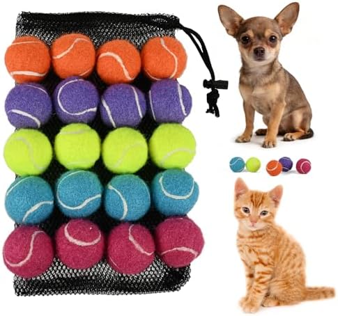INSUM 1.5 Inch Mini Tennis Balls for X-Small Dogs & Cats, 20/40 Pack Soft Fetch Play Toys for Puppies & Kittens, Training & Indoor Outdoor Exercise by INSUM