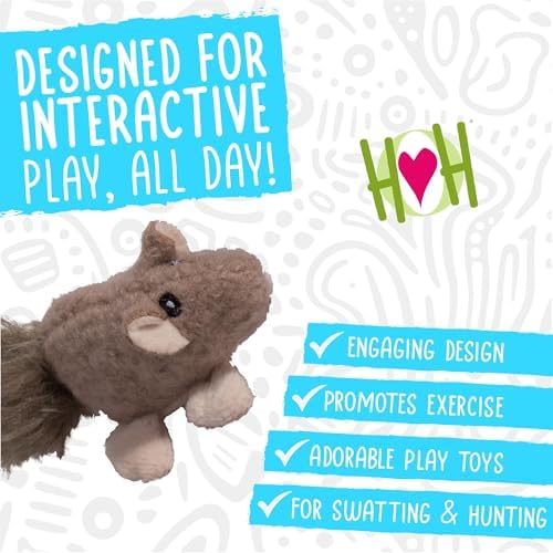 HuggleKats Cat Toys - Kitten Toys for Bored Indoor Cats, Perfect for Moving, Exercise, Biting & Chewing - Wee Fellar Squirrelie - Image 2