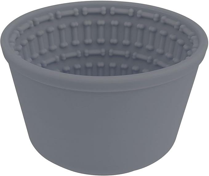 Slow Feeder Bucket, Dog Feeding Bucket, Dog Lick Bowl, Dog Lick Pad with Anti Skid Suction Cup Large Volume Slow Feeder Dog Bowl Portable Slow Feeder Dog Bowl Suitable for Dogs (Blue-Gray)