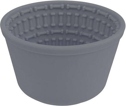 Slow Feeder Bucket, Dog Feeding Bucket, Dog Lick Bowl, Dog Lick Pad with Anti Skid Suction Cup Large Volume Slow Feeder Dog Bowl Portable Slow Feeder Dog Bowl Suitable for Dogs (Blue-Gray)