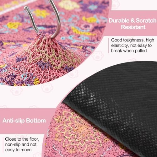 Glittme Cat Litter Mat with Non-Slip Bottom Litter Box Mat 33"X22" Litter Trapping Mat Easy to Clean Washable Cat Food Mat for Kitty,L - Image 5