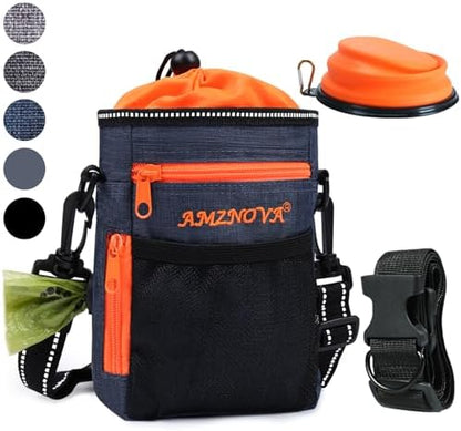 AMZNOVA Dog Treat Pouch Treatnow Dog Treat Bag, 6 Cups, Heather Navy by AMZNOVA