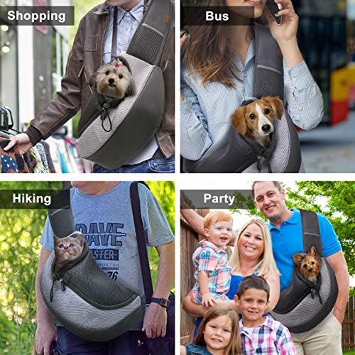 FDJASGY Pet Sling Carrier for Small Dogs Cats,Breathable Mesh Travelling Hand Free Puppy Backpack with Pouch and Adjustable Strap Carrier - Image 6