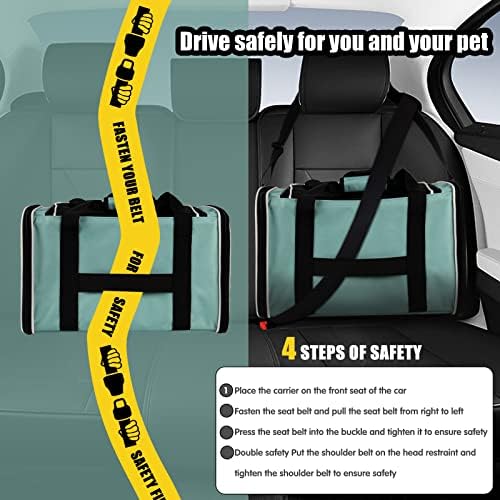 Cat Carrying Case - Pet Carrier, Up to 30Lbs Soft Sided Protable and Breathabl Pet Travel Carrier, Pet Travel Carrier Removable Fleece Pad, Collapsible for Large Cats Small Dogs(X-Large, Green) - Image 4