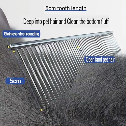 YOFANG 2PCS Slicker Brush for Dogs & Pet Comb,Professional Dog Grooming Brush (Goldendoodles,Poodles,Labradoodles) with Round Pins to Effectively Remove Tangles, Knots and Mats Silvery - Image 6