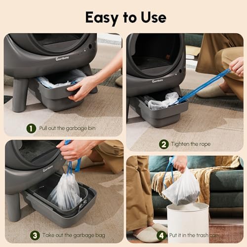 120 Count 21.65" x 11" Cat Litter Box Liners for Self Cleaning Litter Box, Extra Thick Heavy Duty Cat Litter Bags Replacement, 6-8 Gallons of Capacity - Image 6